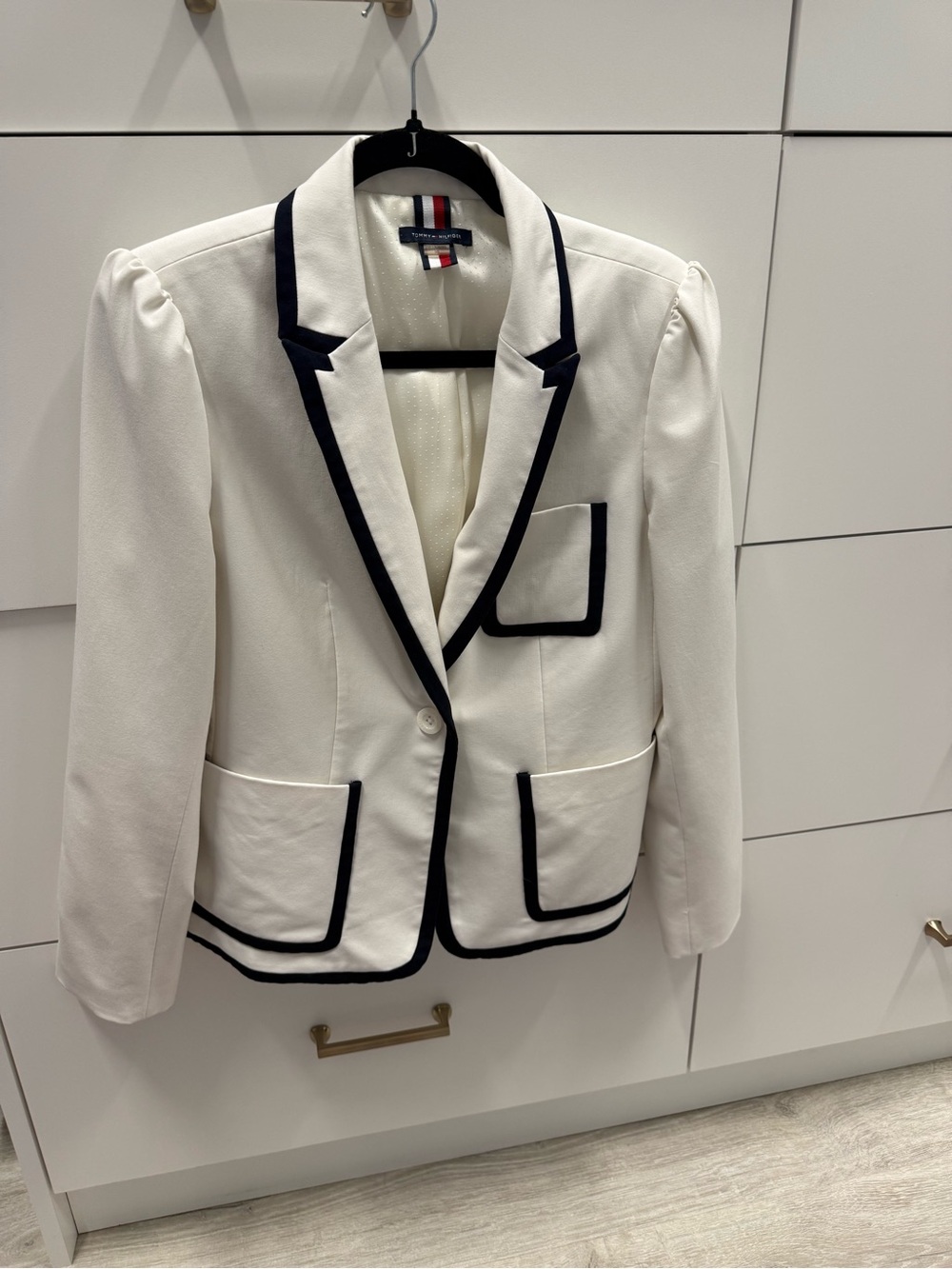 Tommy Hilfiger White Blazer size 10 with Navy Piping